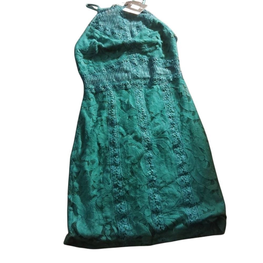 Topshop Green Lace Mini Dress, Nwt 220)